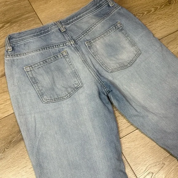 We The Free Maggie Mid Rise Straight Distressed Jeans in Light Stone - Picture 15 of 16